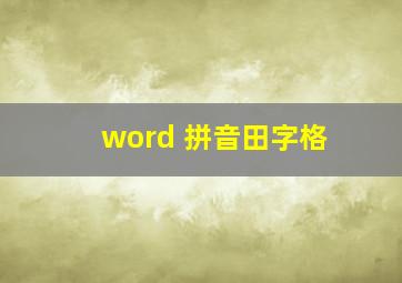 word 拼音田字格